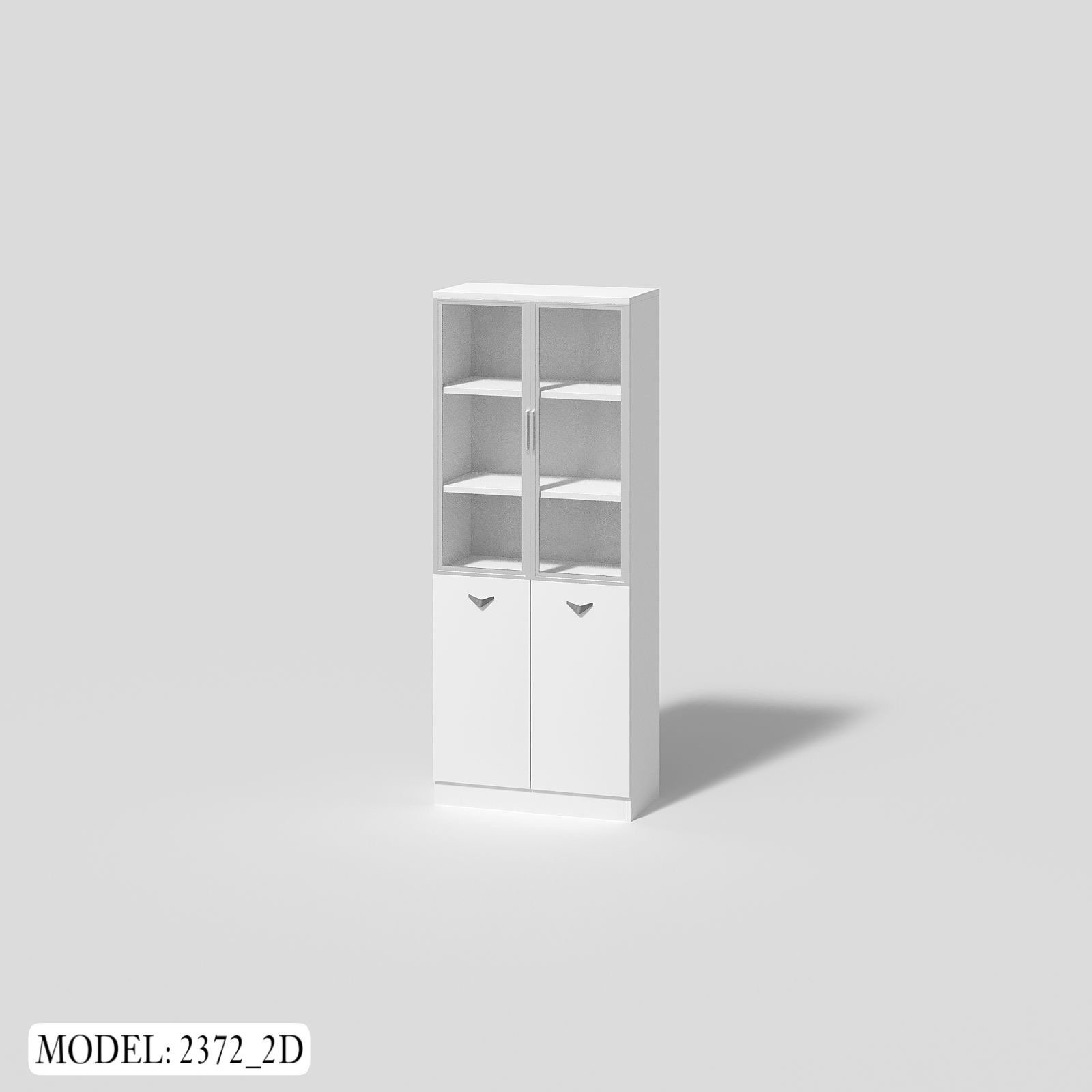 2 Door Office Cupboard Minimalist Pure White