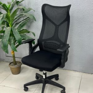 Black High Back Swivel Mesh Chair With Back Support