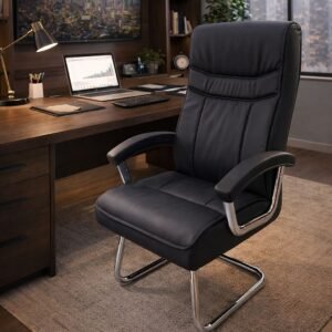 Executive Fixed Chair – Black Sleek Edition