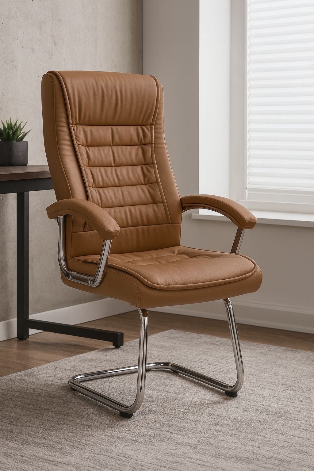 Executive Fixed Chair – Camel Edition