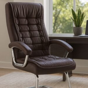 Executive Fixed Chair – Coffee Brown Edition