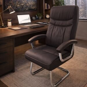 Executive Fixed Chair – Dark Brown Edition