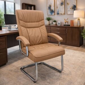 Executive Fixed Chair – Tan Sleek Edition