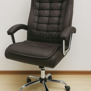 Executive Round Chair – Charcoal Grid Edition
