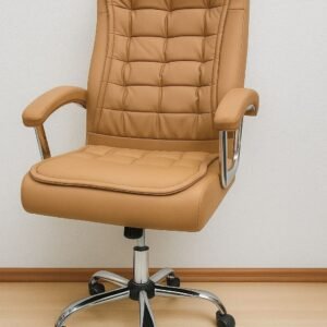 Executive Round Chair – Tan Grid Edition