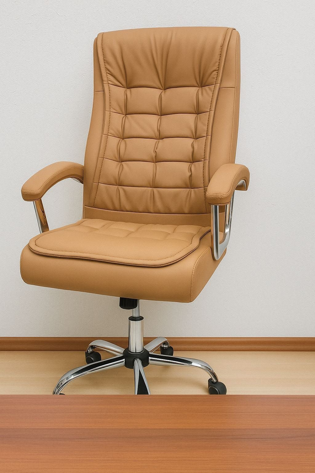 Executive Round Chair – Tan Grid Edition