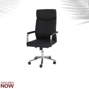 Executive Round Leather Chair – Black Sleek Edition