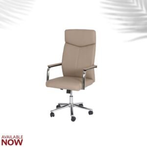 Executive Round Leather Chair – Tan Sleek Edition