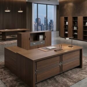 Luxurious Classic Office Set Classic Walnut & Slate Grey