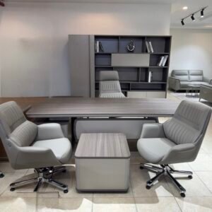 Luxurious Modern Office Set Deep Charcoal & Ash Grey