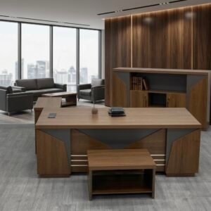 Luxurious Modern Office Set Brown & Charcoal