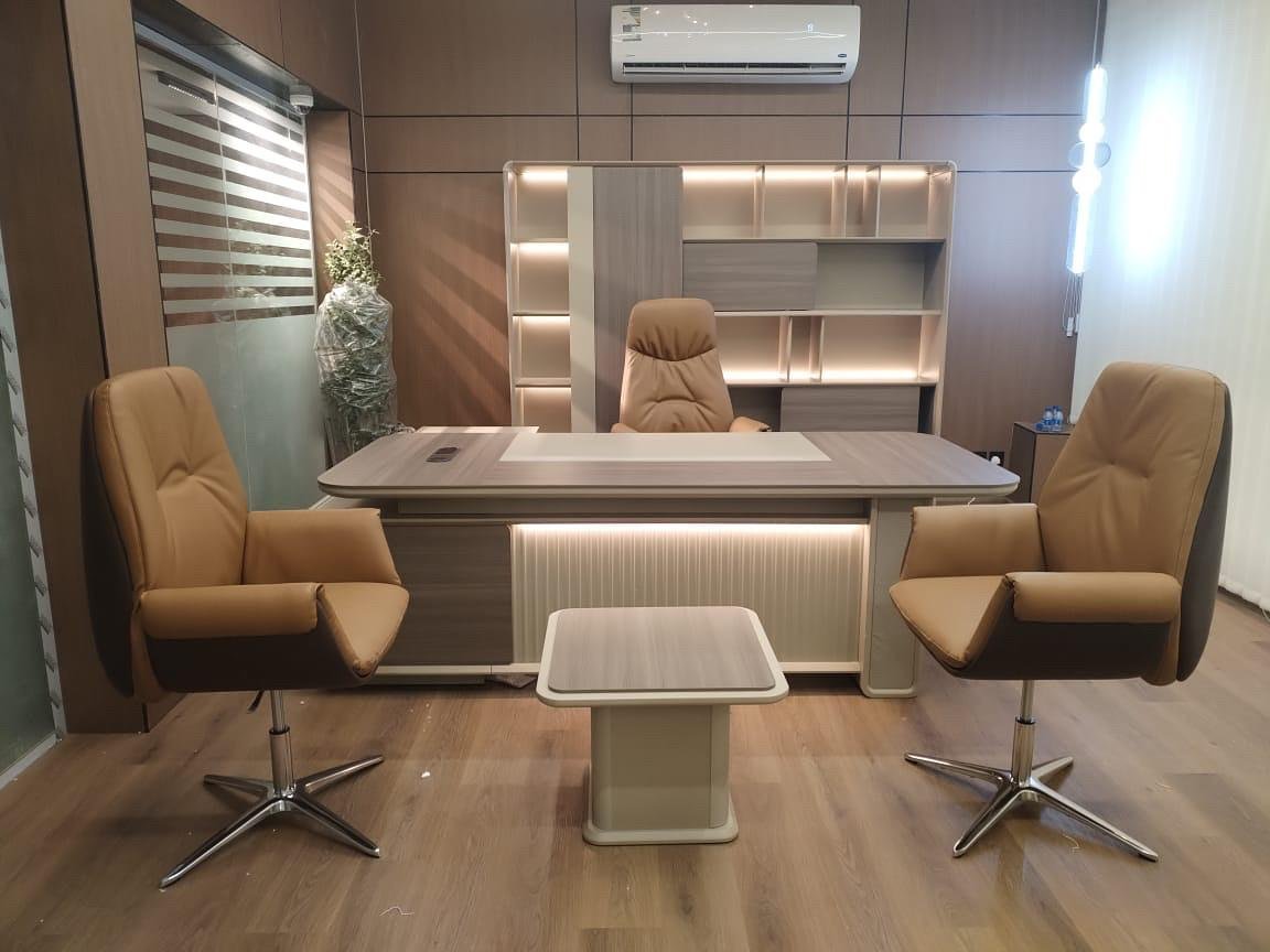Luxurious Modern Office Set Grey & Tan