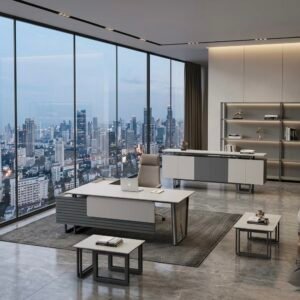 Luxurious Modern Office Set Grey & White