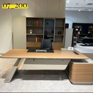 Luxurious Modern Office Set Natural Wood & Cream
