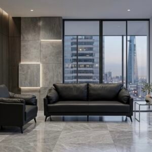 Modern Chinese Black Sofa Set