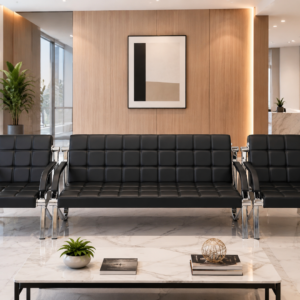 Modern Chinese Black Tufted Sofa Set