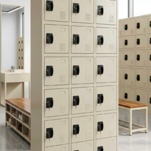Premium Off White 18 Door Multi Tier Iron Cupboard