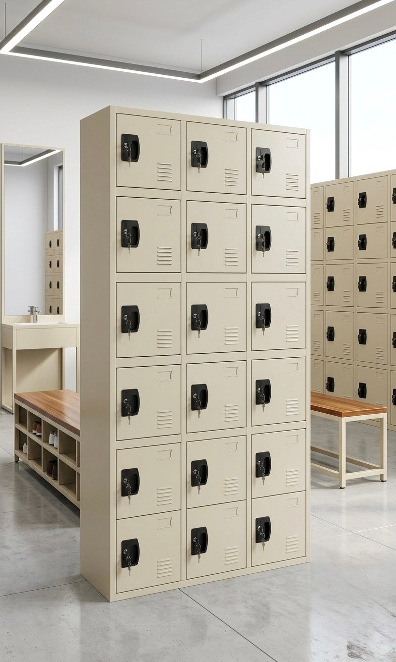 Premium Off White 18 Door Multi Tier Iron Cupboard
