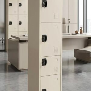 Premium Off White 4 Tier Vertical Metal File Locker Cabinet