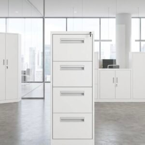 Premium White 4 Drawer Vertical Metal File Cabinet
