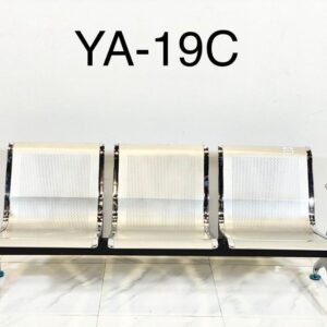 premium 3 seater metallic silver perforated waiting chair chrome armrests stainless steel base