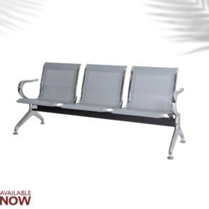 premium 3 seater perforated metal airport waiting chair chrome armrests stainless steel base